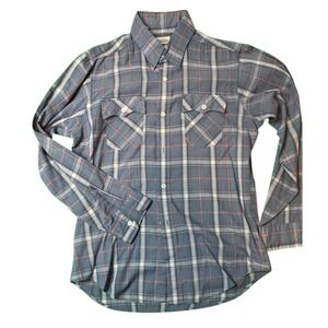 Levis Shirt Mens Large Vintage Western Button Up Plaid Lightweight